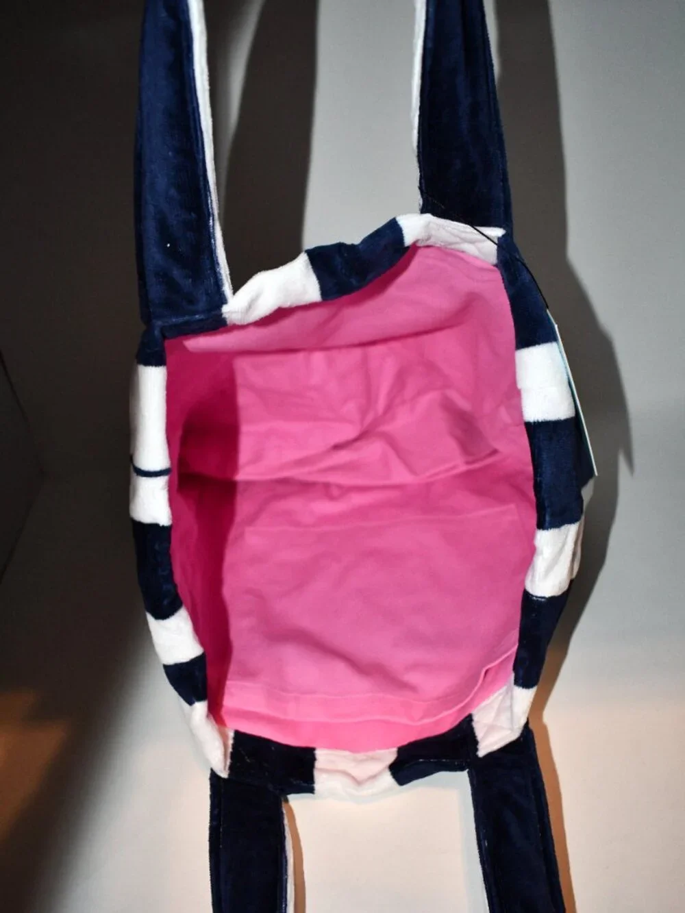 AQUA Striped Terry Beach Tote in Navy NWT Details: 100% cotton